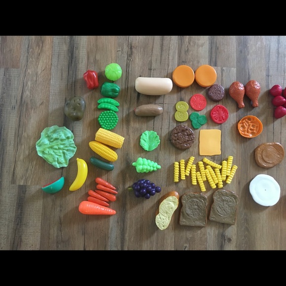 Lot Of Plastic Play Food With Shopping Basket - Picture 7 of 13